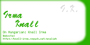 irma knall business card